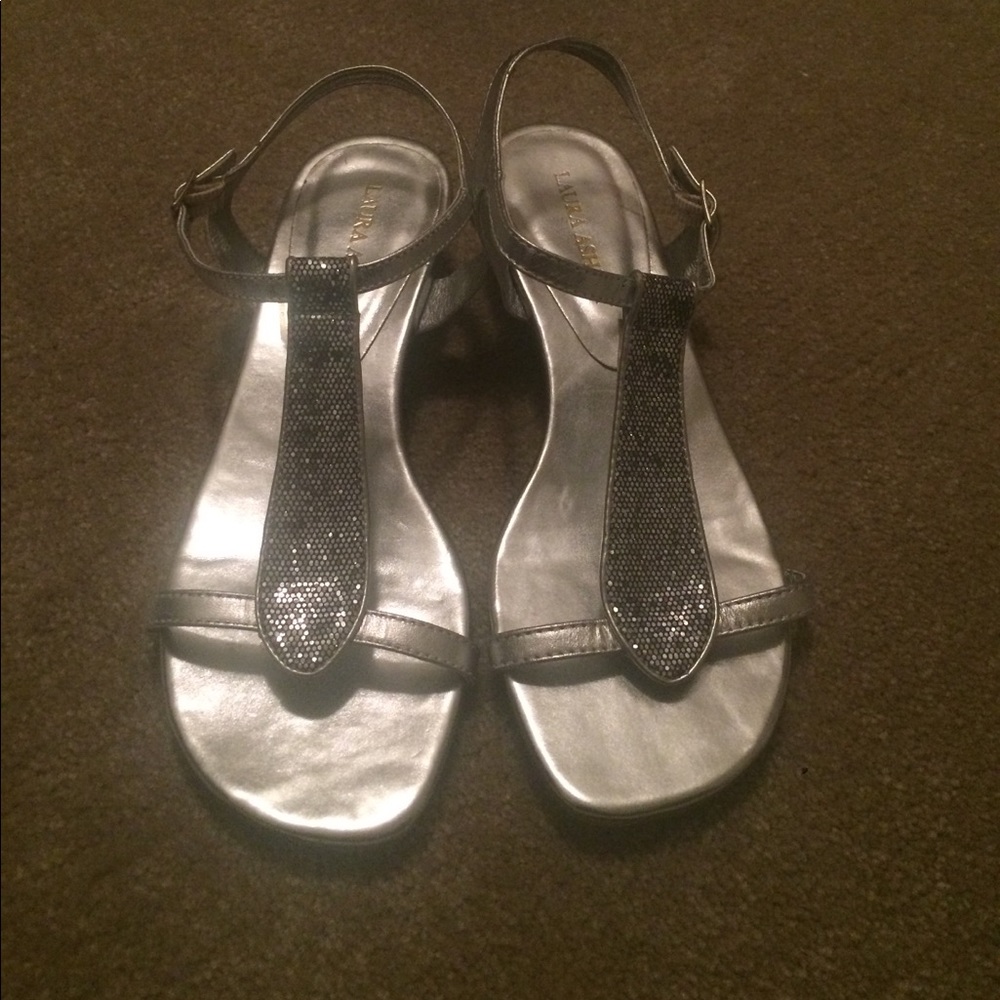 Laura Ashley Silver Sandals