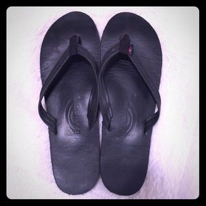 Rainbow Single Layer Classic Leather Flip Flops