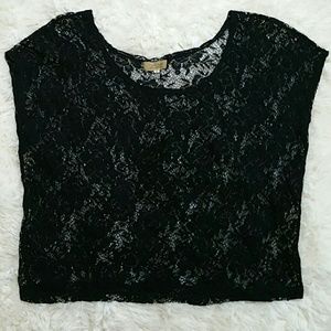 Piko 1988 black lace crop top