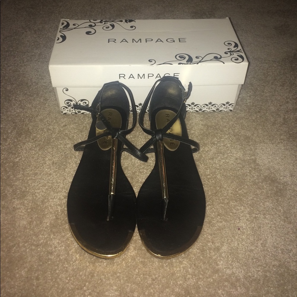 Rampage Black and Gold Sandals