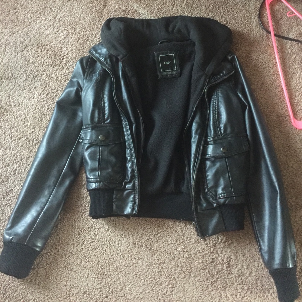 Obey leather jacket