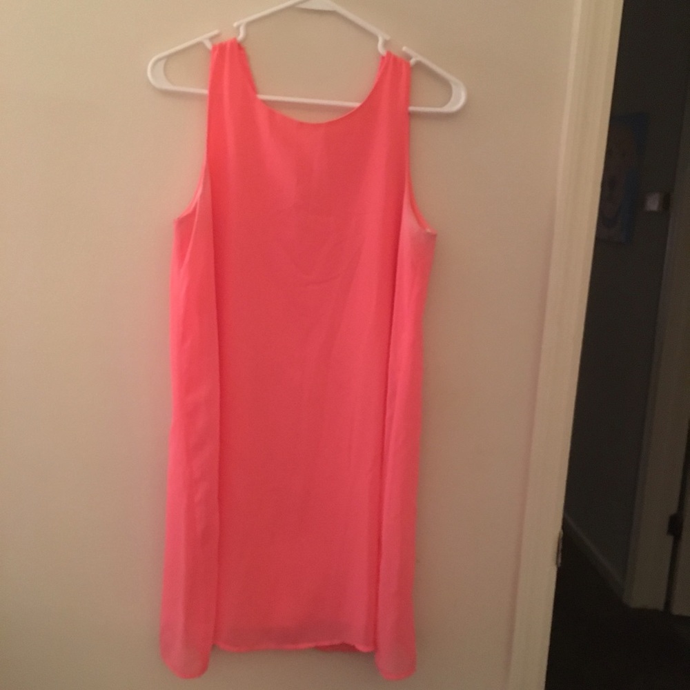 Neon pink mini dress
