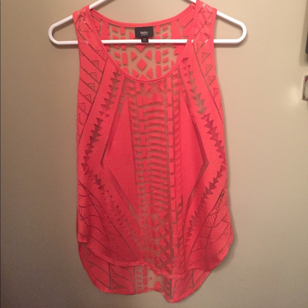 Sheer Coral patterned tank