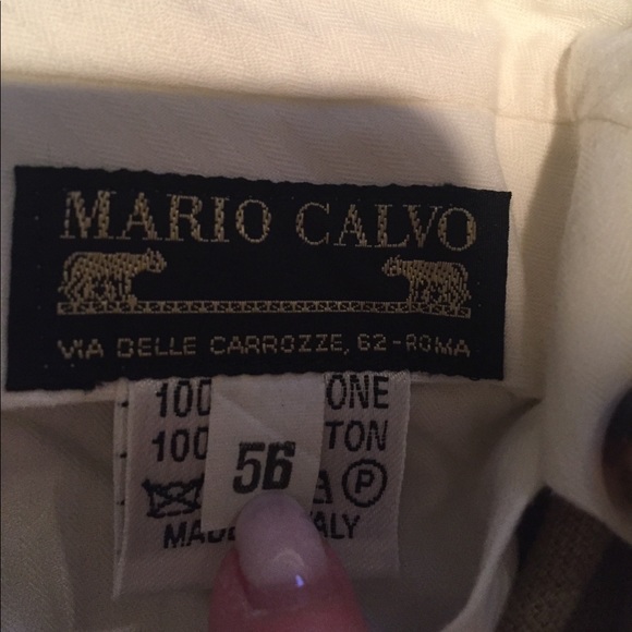 MARIO CALVO - Tan Cotton Trousers - Picture 3 of 3
