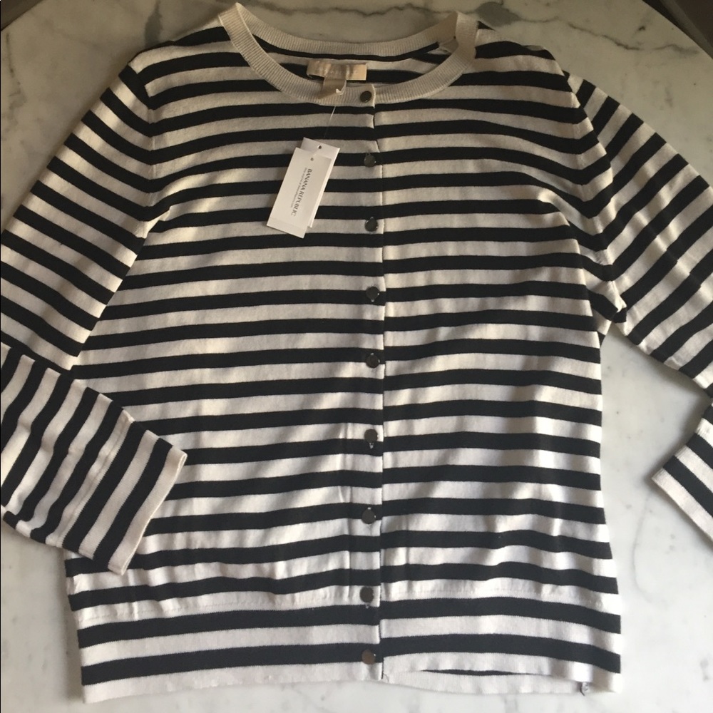 Black and white striped cardigan, Banana Republic