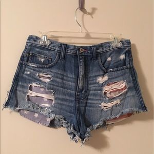 Stars and Stripes, distressed high wasted shorts