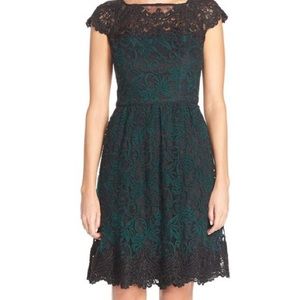 Adrianna Papell Embroidered Lace Fit & Flare Dress