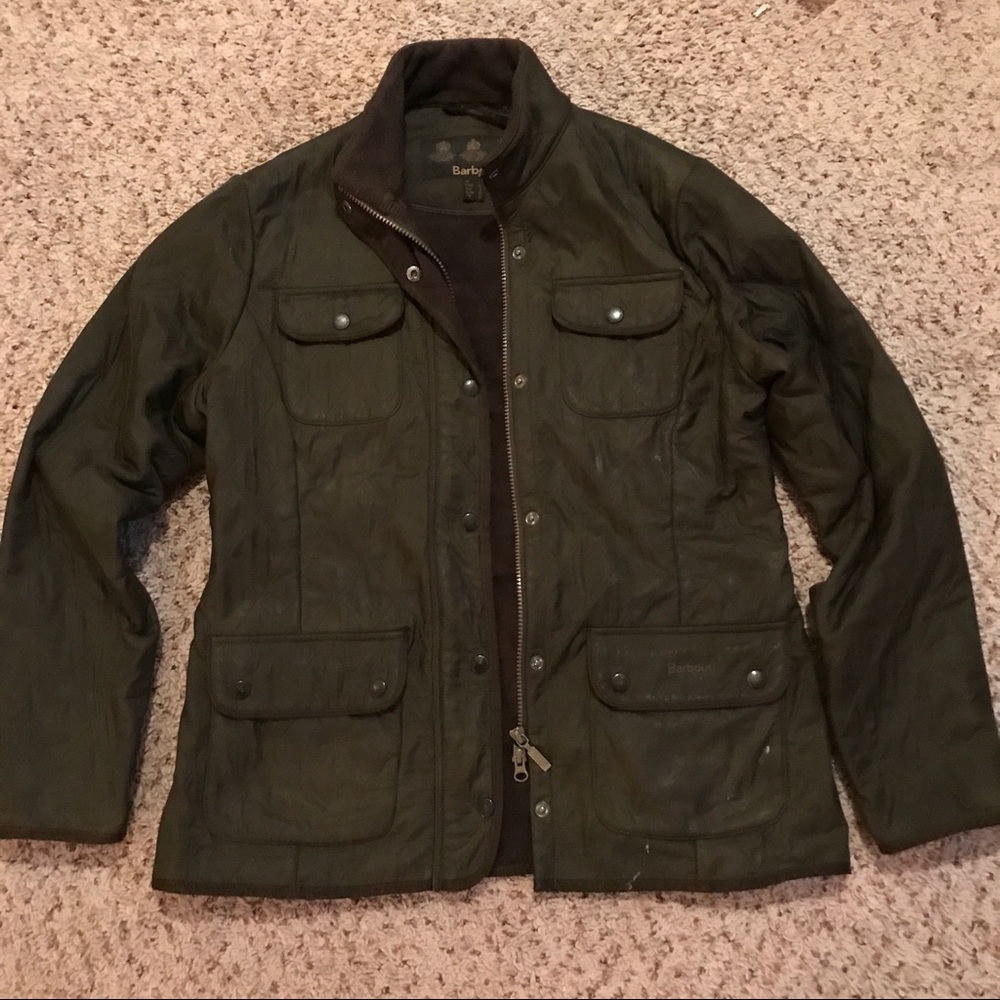 Barbour olive green quilted jacket