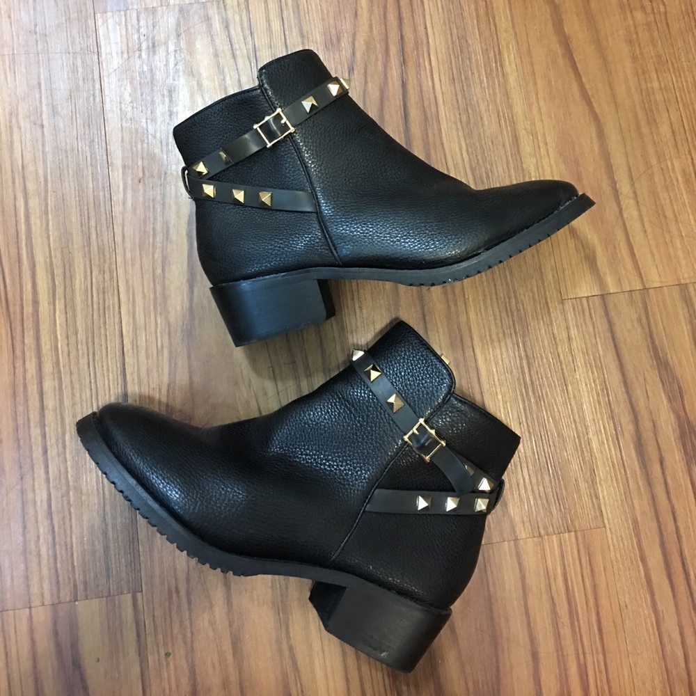 Studded black booties