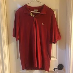 Red medium Burberry polo
