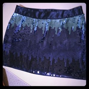NWT Express Blue Sequin Mini Skirt