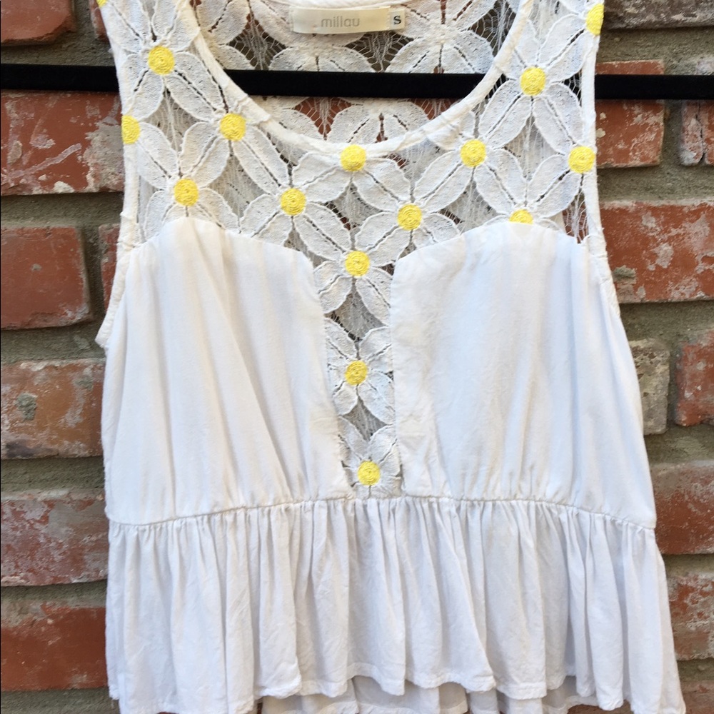 Floral lace cropped tank from LF
