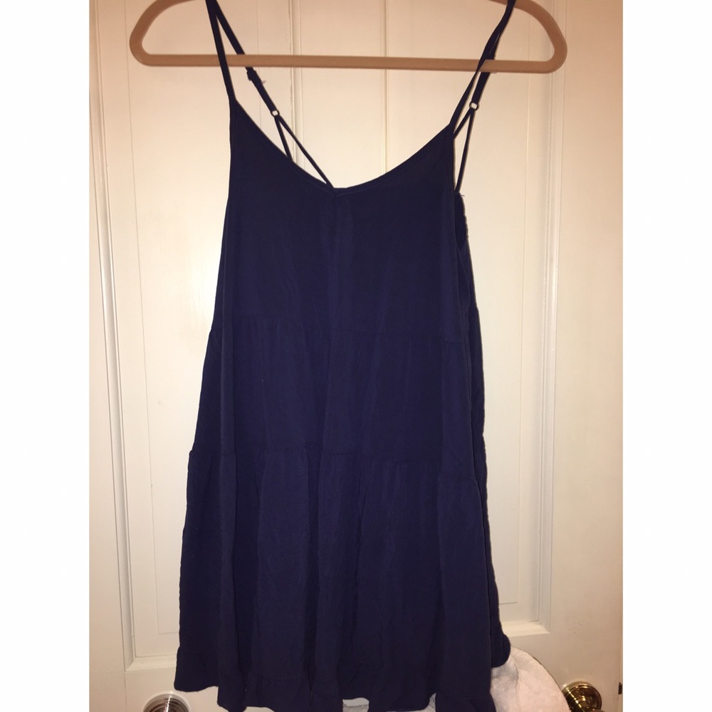 Tiered navy dress