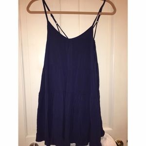 Tiered navy dress