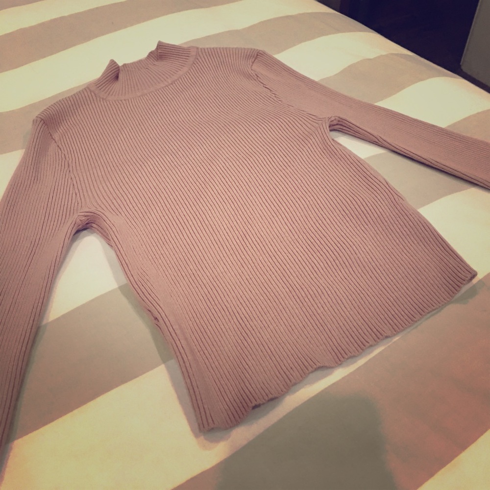 Blush long sleeve crop top