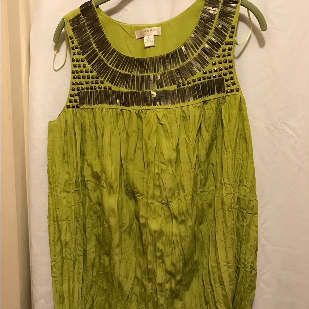 Embellished crinkle top