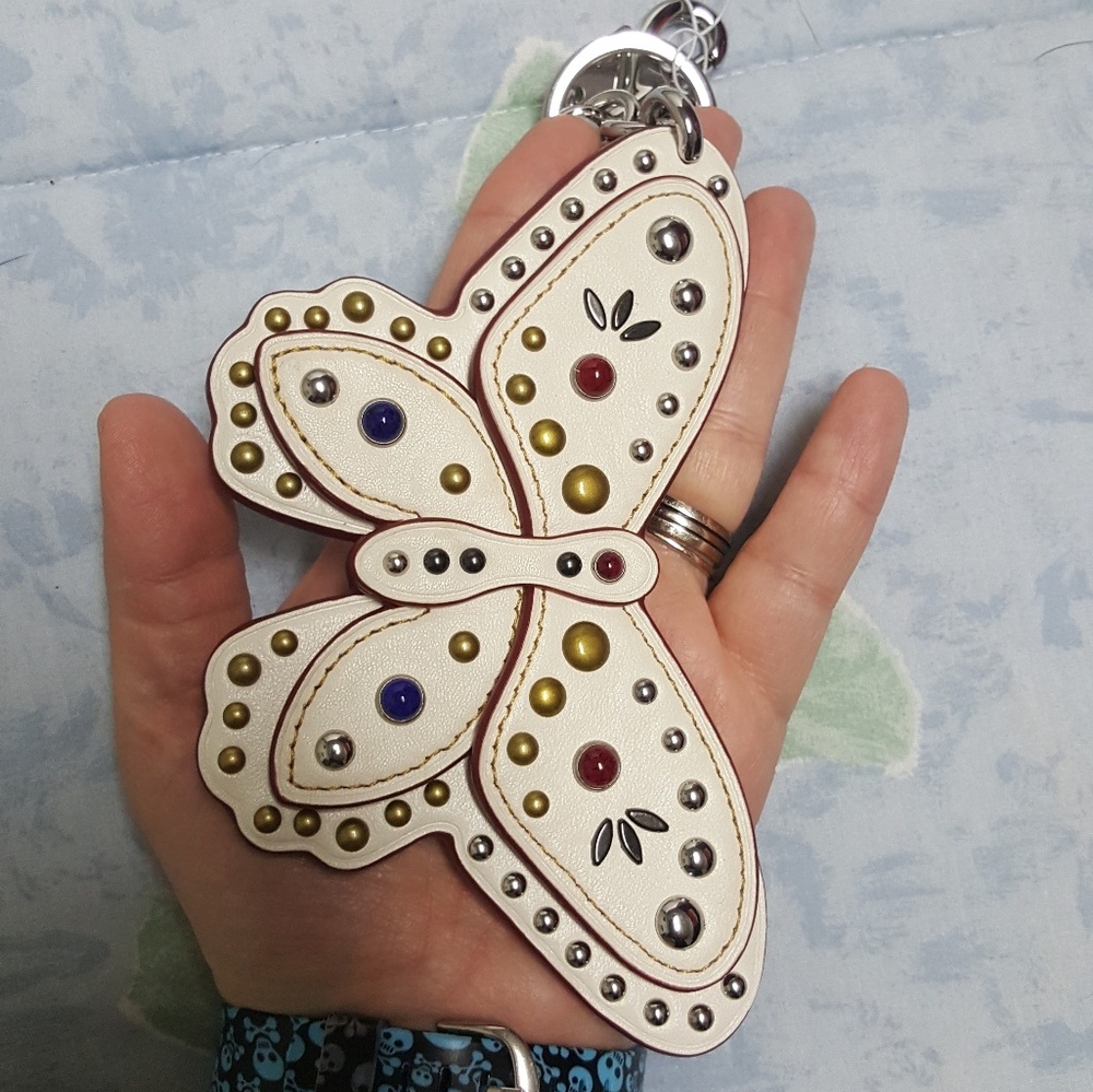 NWT Coach studded applique butterfly bag charm - Picture 4 of 4