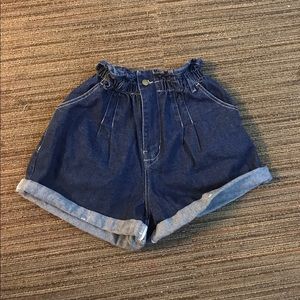 Paper Bag Denim Shorts
