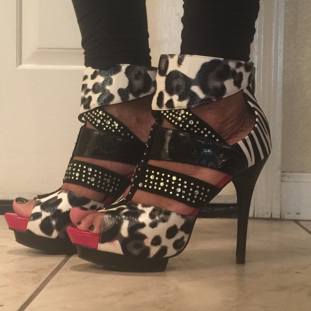 Leopard & Crystal Ankle Boot