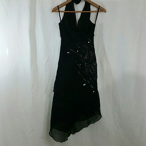 NWT! BCBGMaxAzria beaded sequin halter dress - Picture 2 of 9