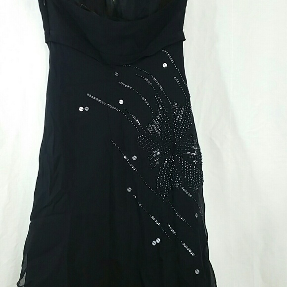 NWT! BCBGMaxAzria beaded sequin halter dress - Picture 6 of 9