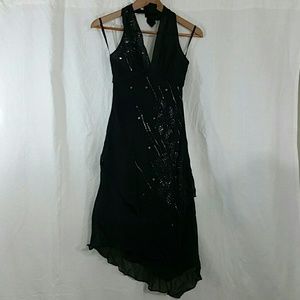 NWT! BCBGMaxAzria beaded sequin halter dress