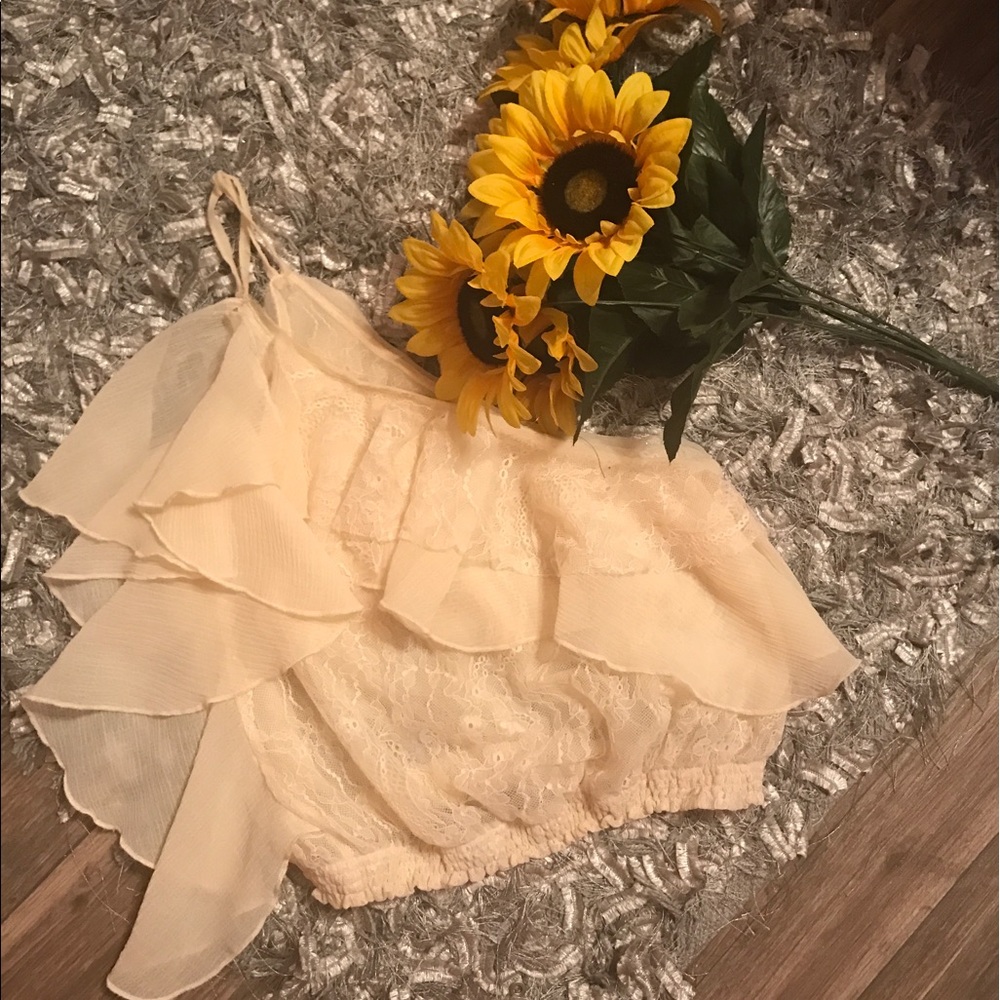 Lace one shoulder top