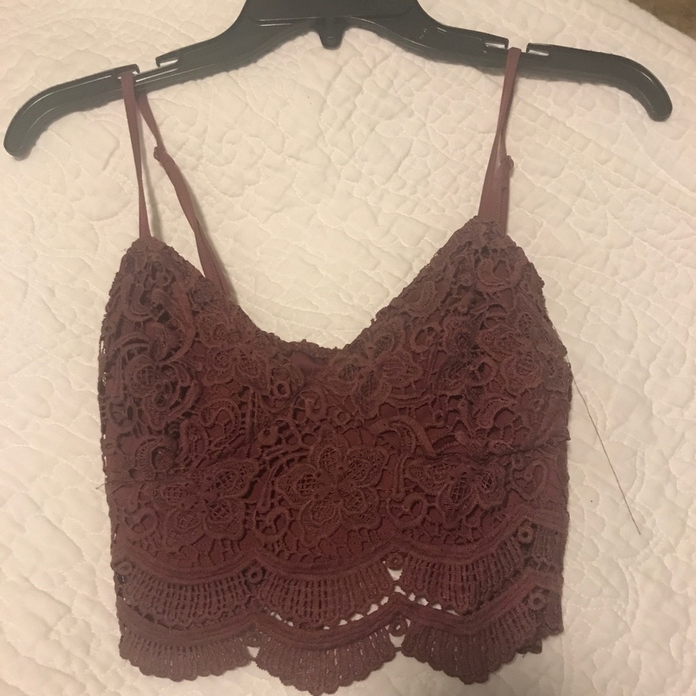 LA Hearts lace crop top