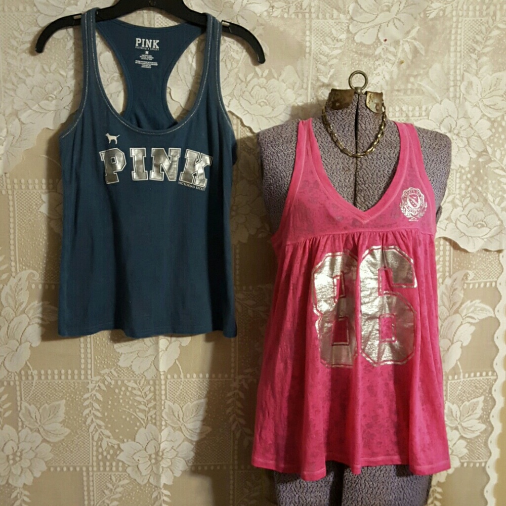 2 pc PINK Victoria's Secret Tanks Small & Medium
