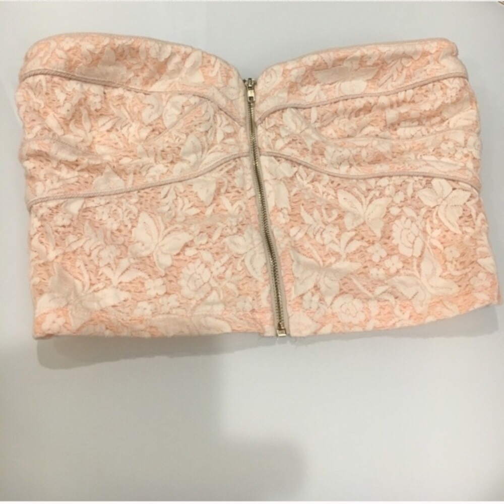 Arden B pink lace tube top
