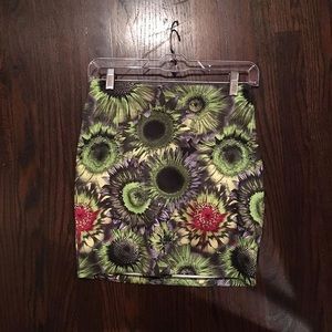Tight floral mini skirt
