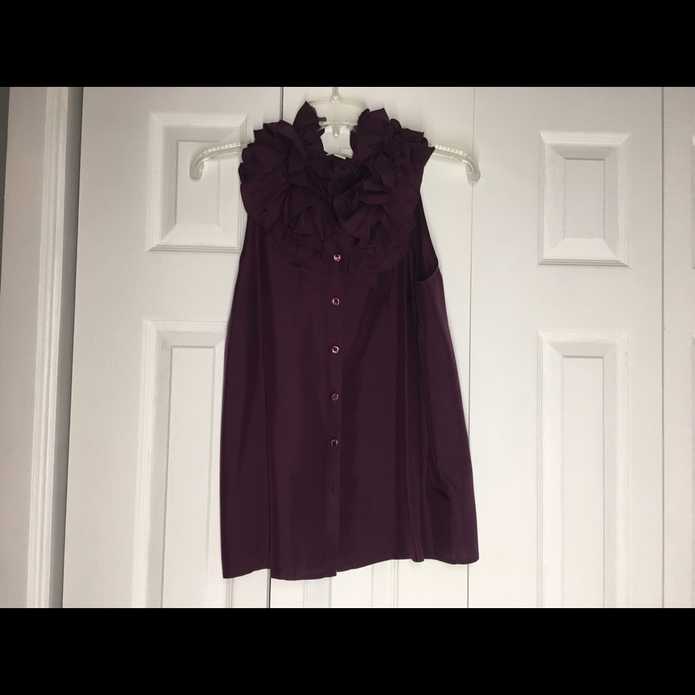 J. Crew Ruffle Neck Button Down Blouse - image 1