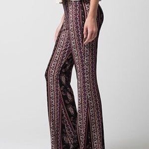 Full tilt boho print stretch bell bottoms