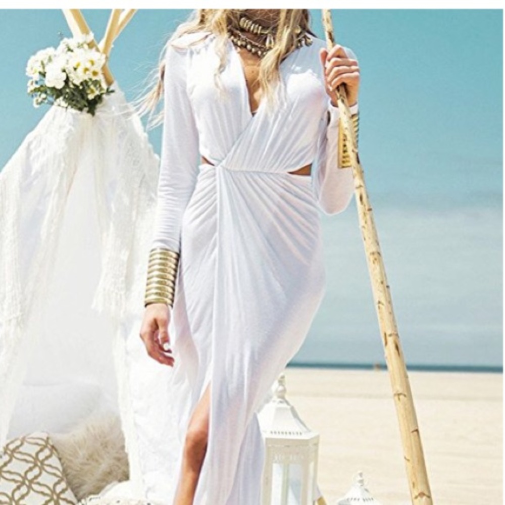 White wrap dress