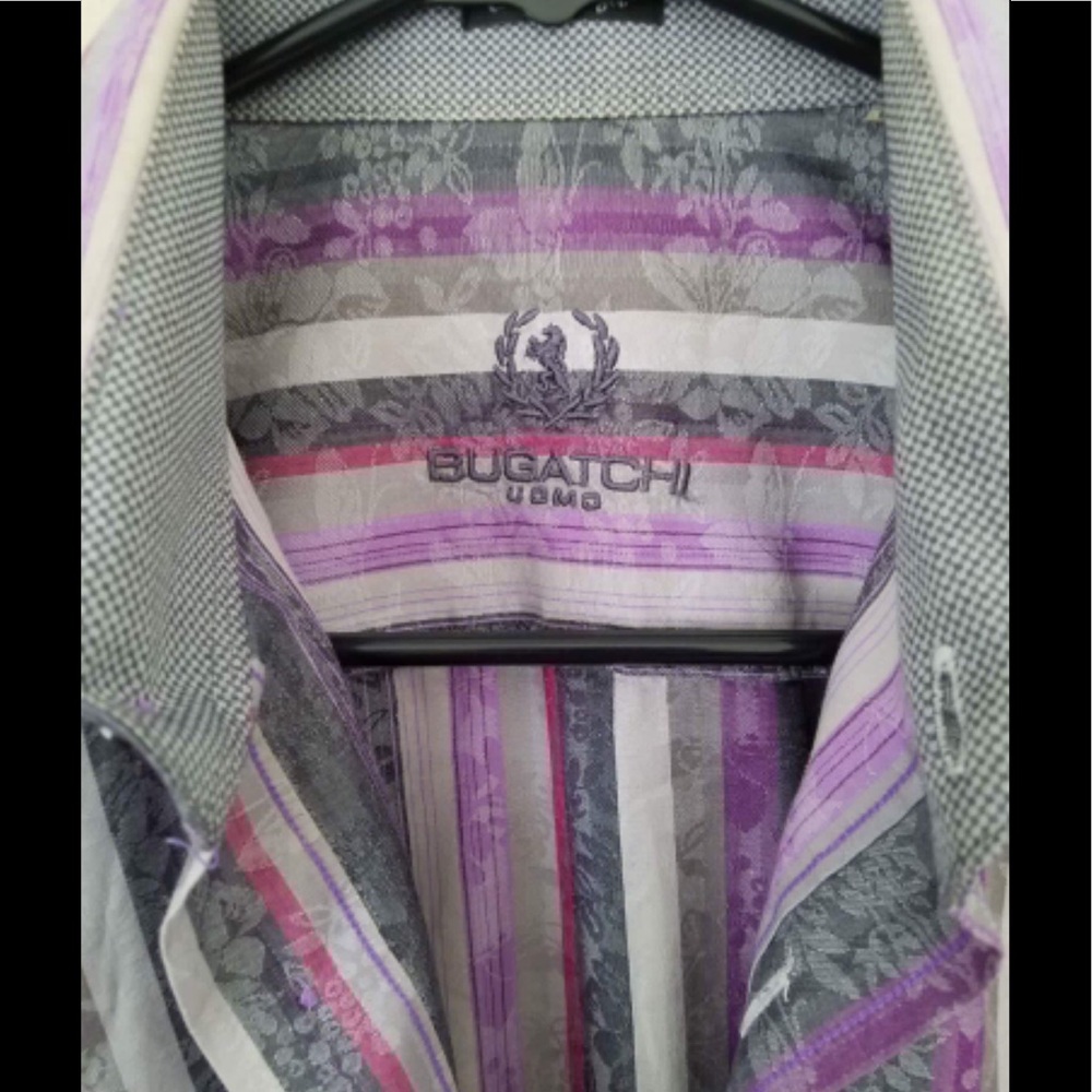 Bugatchi Uomo Long Sleeve Men's Shirt. 100% Cotton
