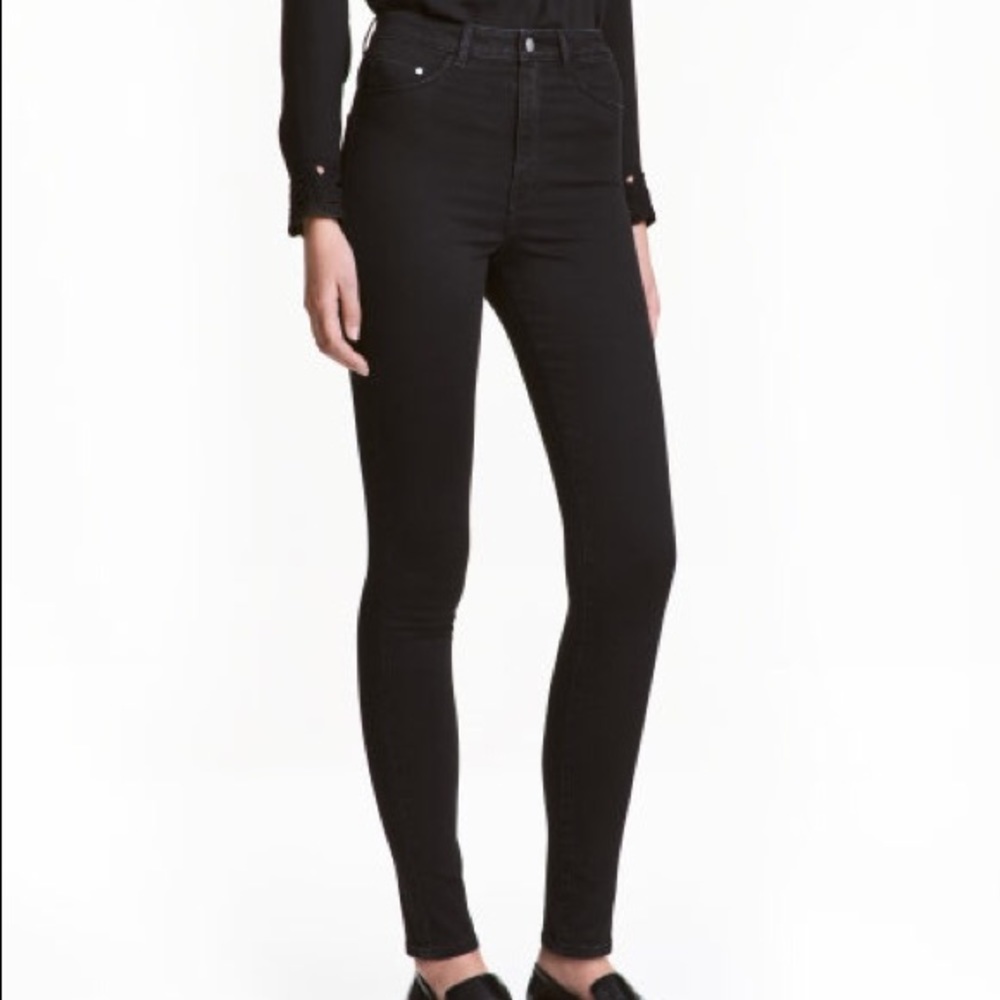 h&m High waist black denim jeans