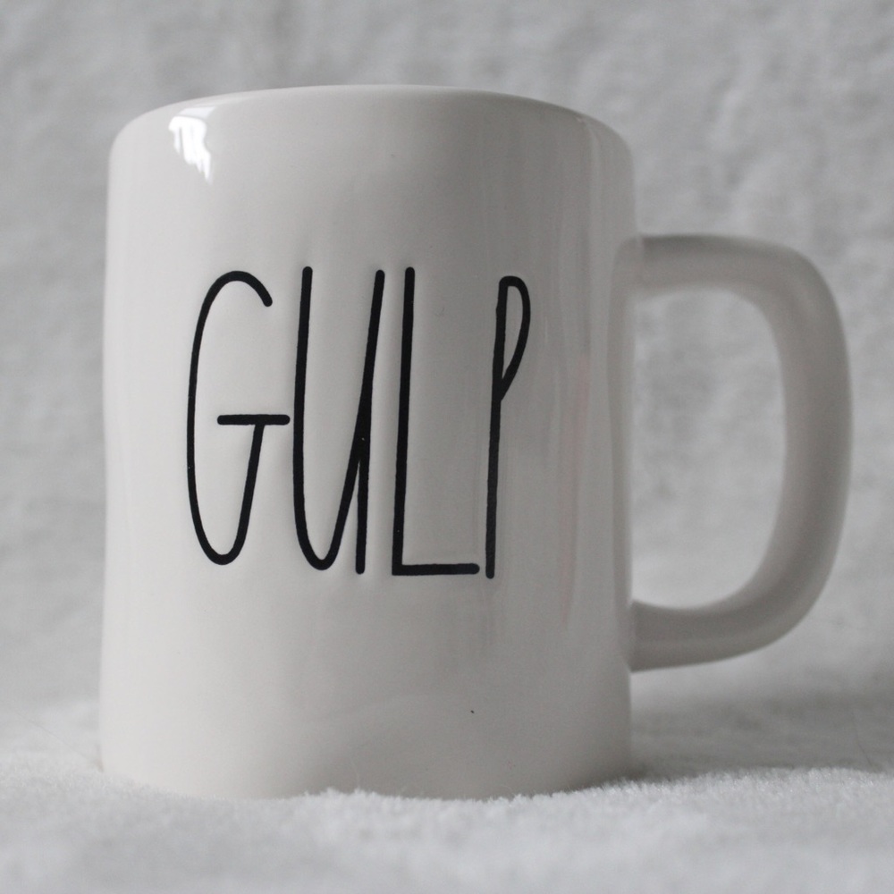 Rae Dunn "Gulp" Mug (All White)