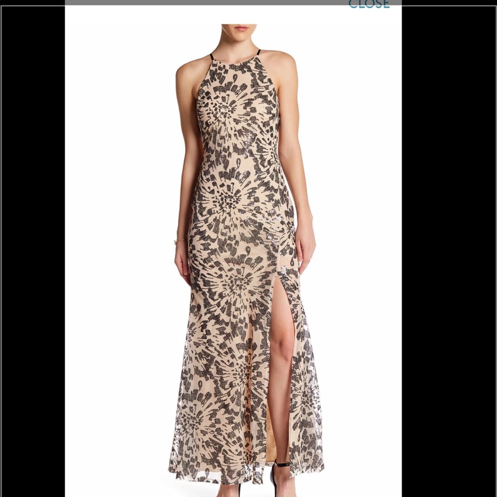 Sequined slit dress