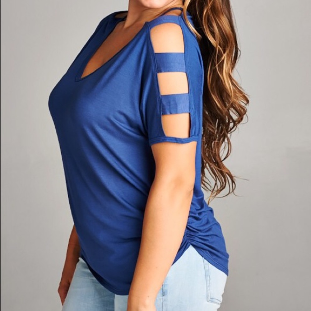 Plus size peekaboo top