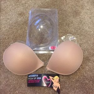 Strapless and backless adhesive bra