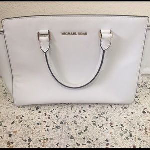 Michael Kors Large Saffiano Leather Bag WHITE