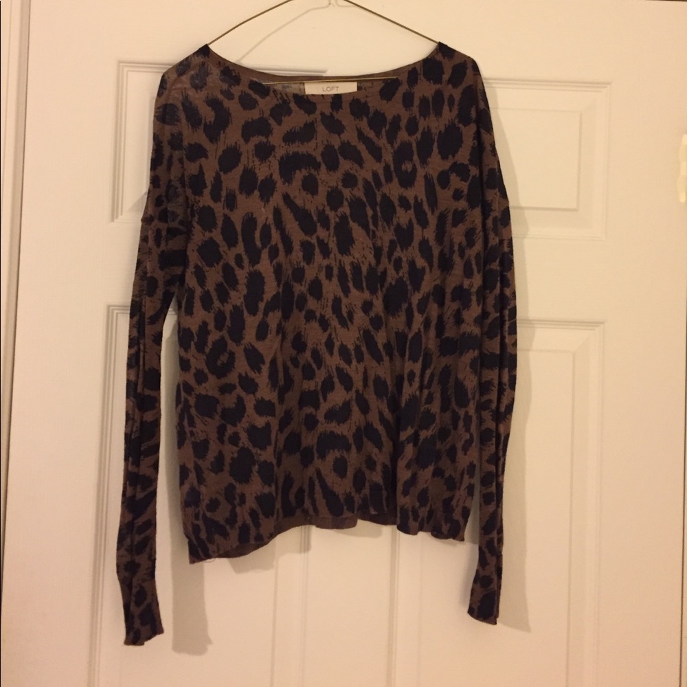 Loft leopard lightweight sweater