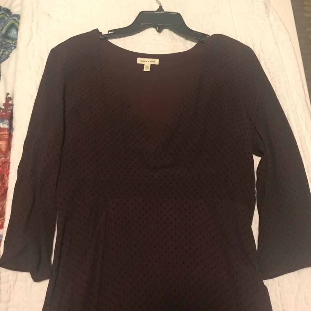 Urban outfitters maroon polka dot dress