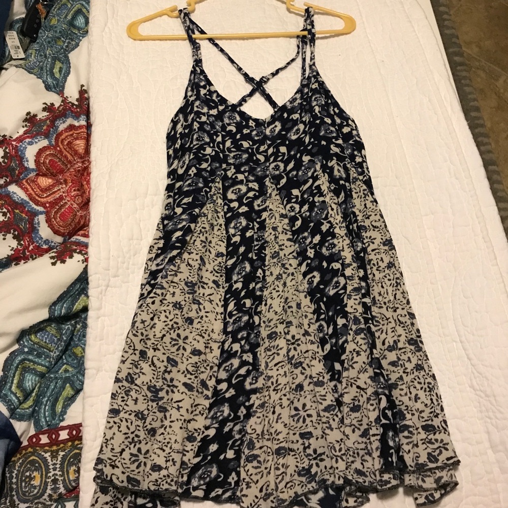 Unique, navy flowery dress