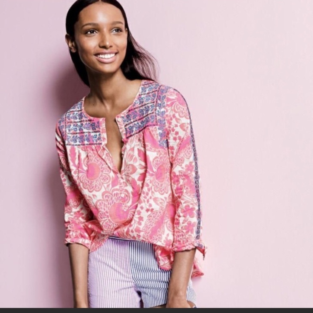 Jcrew | Size 4 | Coral embroidered top
