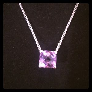 Sterling silver pendant with genuine amethyst