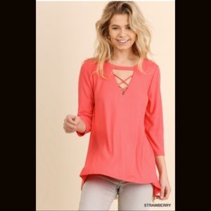 Strawberry Cross-Up Top