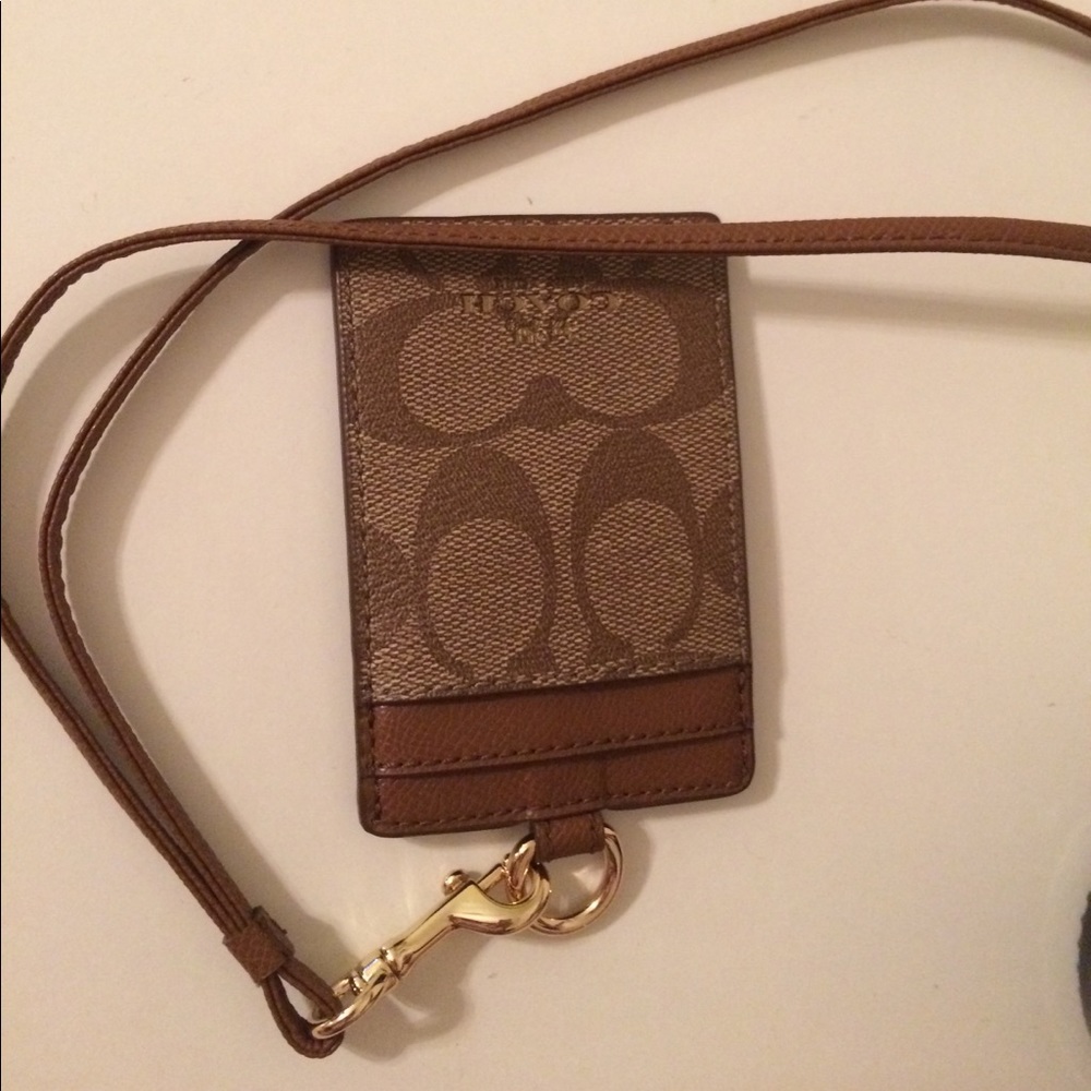 Coach Signature Canvas Leather Saddle Lanyard