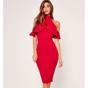 Misguided high neck midi dress