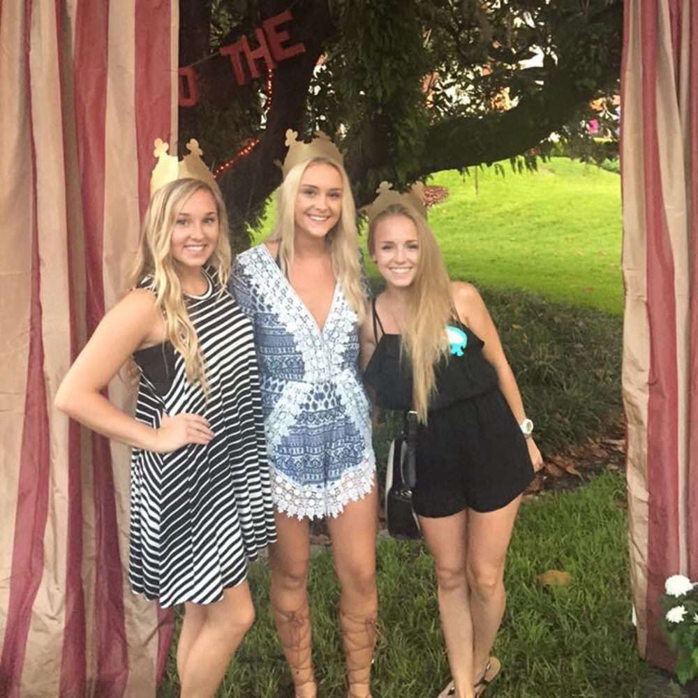 Navy and cream lace romper